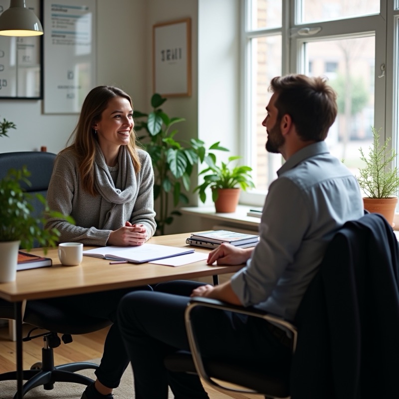 Adviesgesprek bij een financieel kantoor