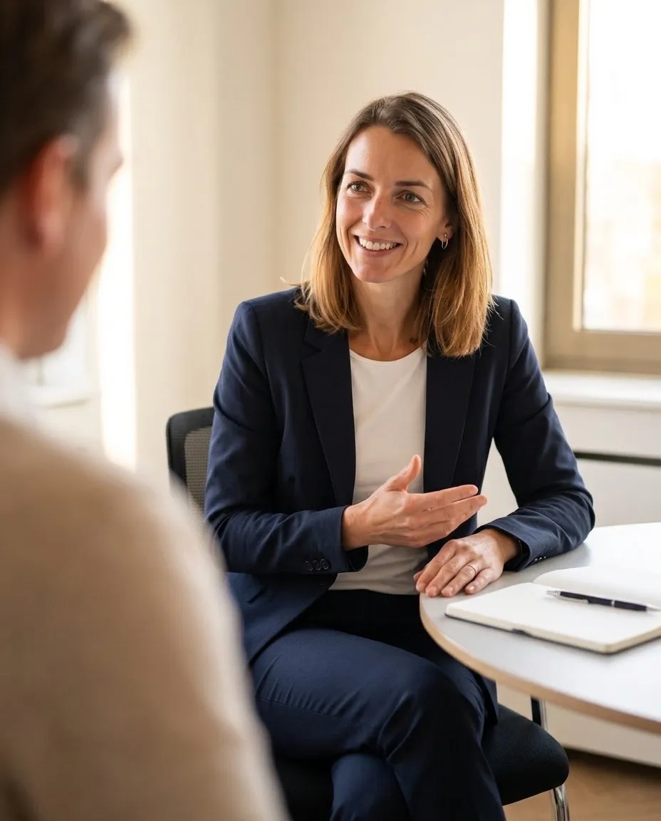 Collega in klantgesprek